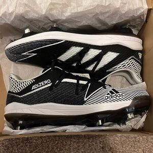 Mens size 9 baseball metal cleats-Adidas Afterburner 7 black/white
